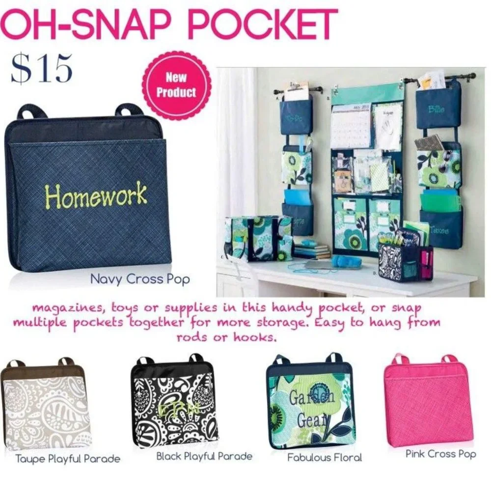 Thirty-one Oh-Snap Pocket-Fabulous Floral NEW